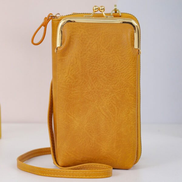 PU Leather Cell Phone Bag Purse yellow