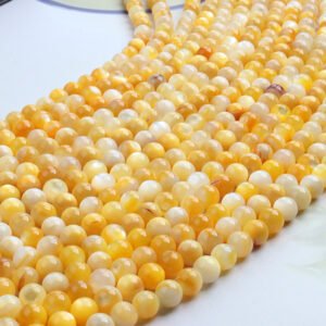 Yellow shell round bead