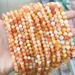 Natural Persian jade round beads scattered beads yellow white